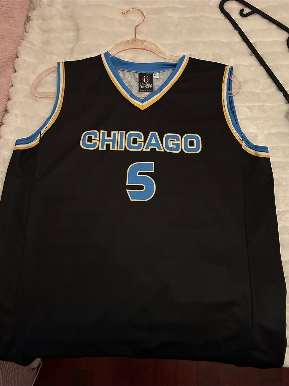 Greats Black Chicago #5 Jersey with Blue and Gold Trim
